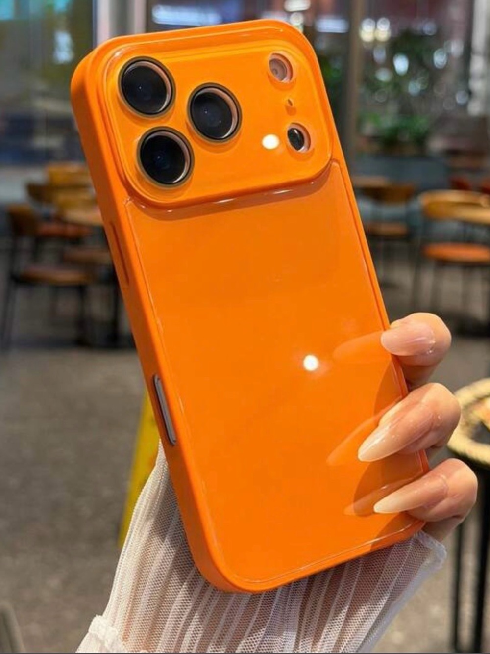 Luxury Orange Gloss Protective Phone Case iPhone 16 Pro Max or 17 Pro